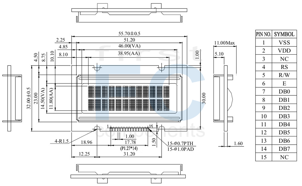 Winstar 12x2 OLED Character - WEH001202A