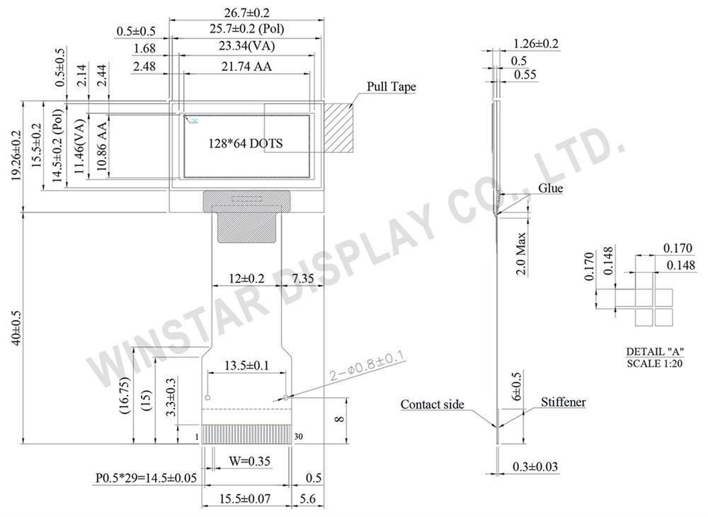 WEO012864C-ZIF - Winstar Display